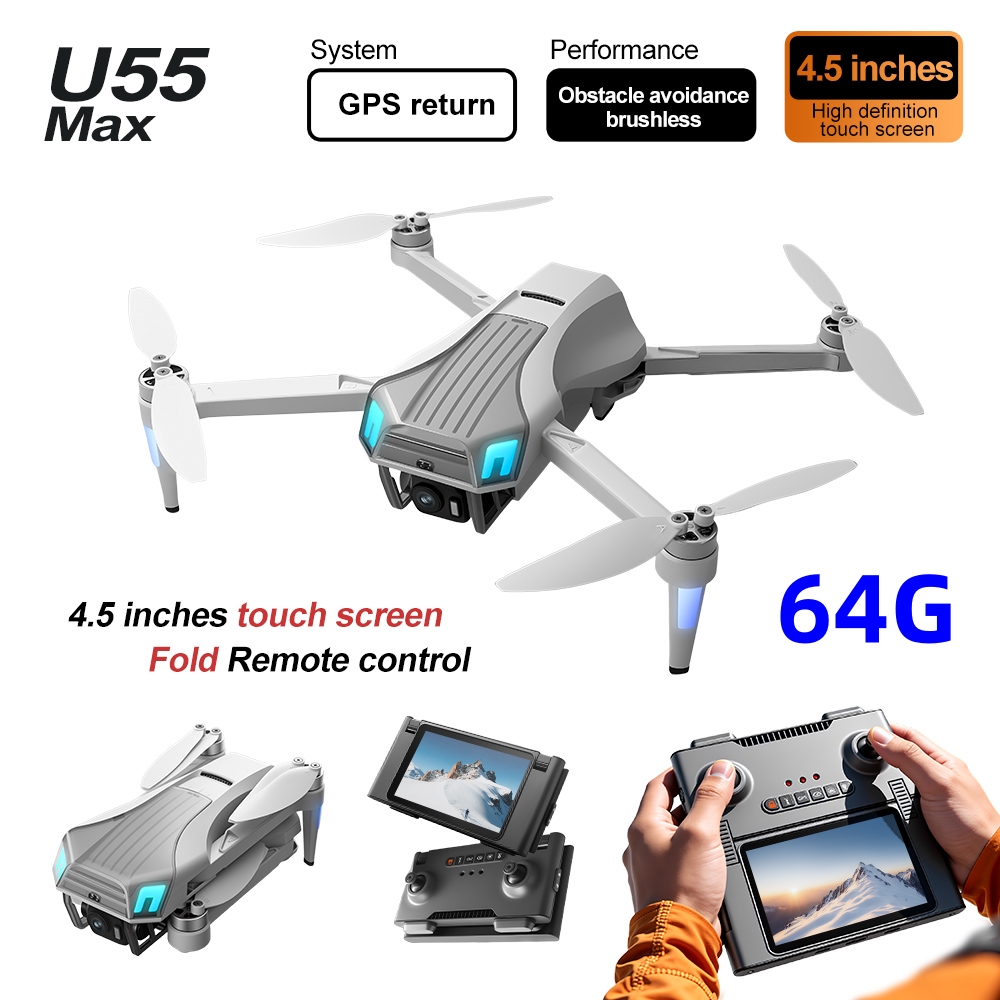 Drone Gimbal 2 Axis - Drone NCZOBOE U55 com GPS e