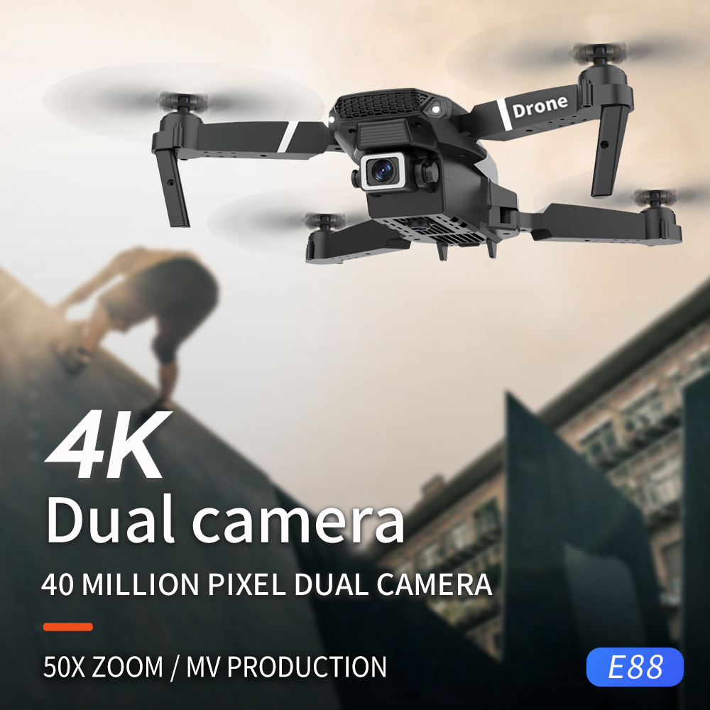 Drone Portátil E88 PRO com Est - Eachine Drone E58 avaliação e preço