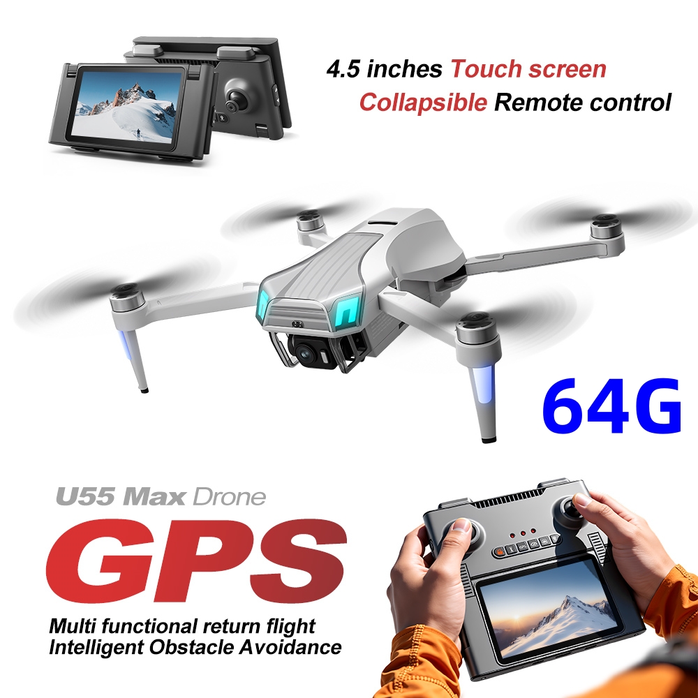 Drone NCZOBOE U55 com GPS e Fl - Drone Gimbal 2 Axis avaliação e preço